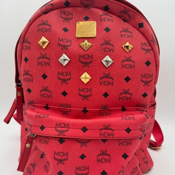 MCM Visettos Bakcpack Red - Picture 1 of 12